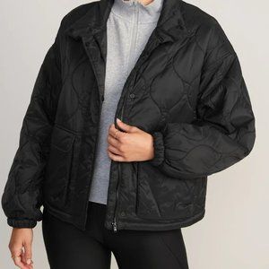 Packable Oversized Water-Resistant Quilted Jacket  Black